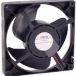 8006877818 12539JA-12M-BA-00, Fan Tubeaxial 12VDC Square - 125.4mm L x 125.4mm H Ball 57.3 CFM (1.60m³/min) 2 Wire Leads Hirschmann