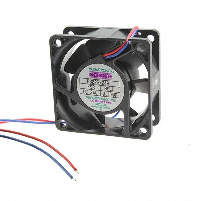 doc007792359 8005748934 F6025X24B-FSR, Fan Tubeaxial 24VDC Square - 60mm L x 60mm H Ball 27.0 CFM (0.756m³/min) 2 Wire Leads Hirschmann — изображение 1