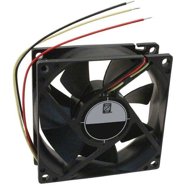 doc007792391 8005854397 OD8025-24HB02A, Fan Tubeaxial 24VDC Square - 80mm L x 80mm H Ball 40.0 CFM (1.12m³/min) 3 Wire Leads Hirschmann — изображение 1