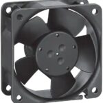 8006867513 612NHU-181, Fan Tubeaxial 12VDC Square - 60mm L x 60mm H Ball 25.3 CFM (0.708m³/min) 2 Wire Leads Hirschmann