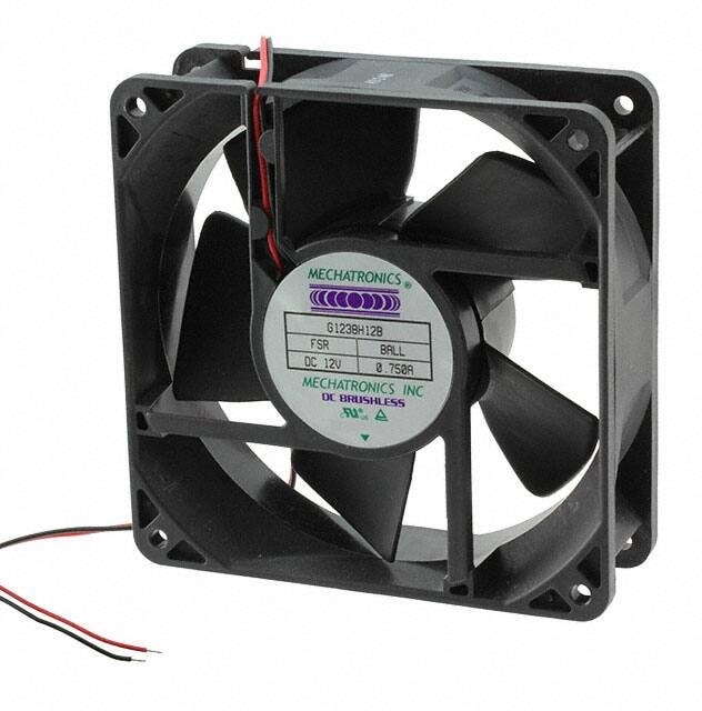 doc007792729 8005807409 G1238H12B-FSR, Fan Tubeaxial 12VDC Square - 119mm L x 119mm H Ball 141.2 CFM (3.95m³/min) 2 Wire Leads Hirschmann — изображение 1