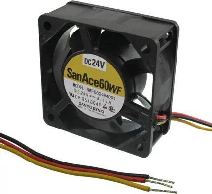 8006937345 9WF0624H4D01, Fan Tubeaxial 24VDC Square - 60mm L x 60mm H Ball 23.6 CFM (0.661m³/min) 3 Wire Leads Hirschmann