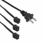 8005881584 C45-3DC-72P, Fan Power Cord Fan Terminal Receptacle 45° (3) 72.0" (1.83m) NEMA 1-15 Plug Hirschmann