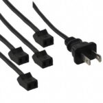 8007011583 C45-4DC-72P, Fan Power Cord Fan Terminal Receptacle 45° (4) 72.0" (1.83m) NEMA 1-15 Plug Hirschmann