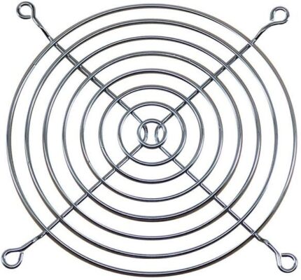 8005865021 G109-15A, 120mm Sq Fan Finger Guard Steel, Chrome Plated 8 Rings Hirschmann