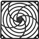 8006086667 G92P, 92mm Sq Fan Grill Guard - Flat Acrylonitrile Butadiene Styrene (ABS) Self Extinguishing Hirschmann