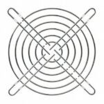 8006100486 109-049E, 80mm Sq Fan Finger Guard Nickel, Chrome Plated 6 Rings Hirschmann