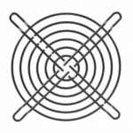 8005757480 109-049H, 80mm Sq Fan Finger Guard Nickel, Chrome Plated 6 Rings Hirschmann
