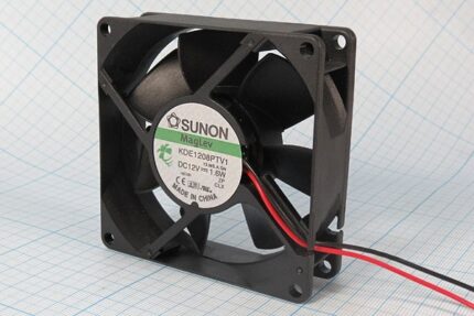 8009976688 Вентилятор 80x80x25, напряжение 12В, ток 0.13А, выводы 2L, подшипник ML, KDE1208PTV1 Hirschmann