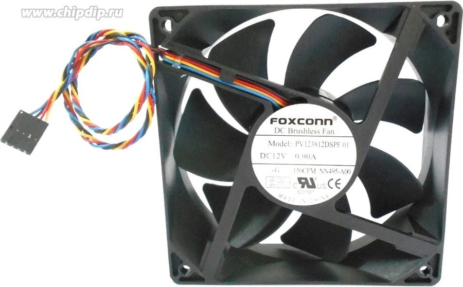 doc010330144 8007683198 Вентилятор Foxconn DC Bruhless FAN PV123812DSPF 01 DC 12v 0.90A 120x38 4 pin Hirschmann — изображение 1