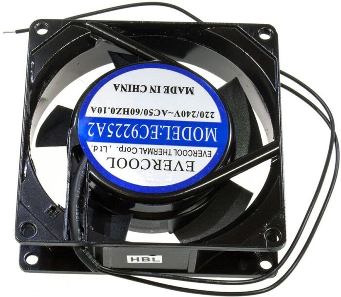 8008959851 EC9225A2HBL, (92*92*25 220V), Вентилятор 220В AC, 2500об/мин., 92х92х25мм, 64.22м3/час, 35дБ, подшипник качения, тип вывода - провод Hirschmann — изображение 6