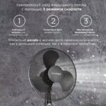 8011121906 Вентилятор напольный SONNEN FS40-A55, d=40 см, 45 Вт, 3 скоростных режима, таймер, черный, 451035 () Hirschmann — изображение 3