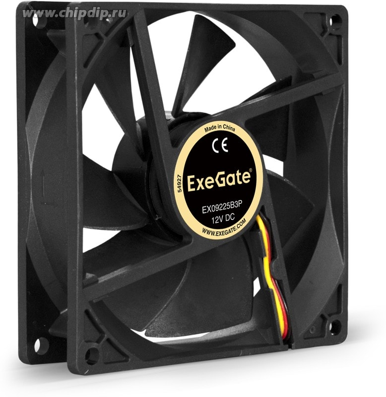 doc014210858 8009510049 EX288926RUS, Вентилятор 12В DC ExeGate EX09225B3P (92x92x25 мм, 2-Ball (двойной шарикоподшипник), 3pin, 2150RPM, 25dBA) Hirschmann — изображение 1