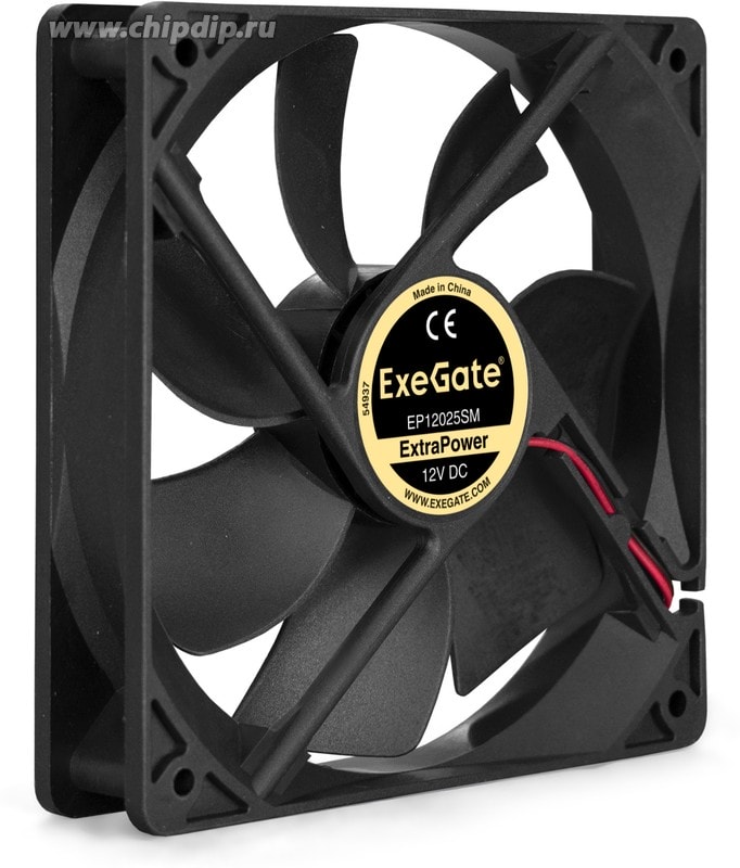 doc014211300 8009510017 EX283395RUS, Вентилятор 12В DC ExeGate ExtraPower EP12025SM (120x120x25 мм, Sleeve bearing (подшипник скольжения), Molex, 1800RPM, 28dBA) Hirschmann — изображение 1
