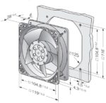 8009069845 Вентилятор Ebmpapst 4890 N 230V 50/60Hz 11/10W 119X38 Клемма Hirschmann — изображение 6