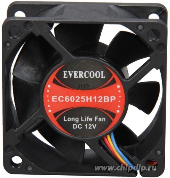 doc014633199 9000287327 EC6025H12BP, Вентилятор 12В, 60х60х25мм, подш. качения, 5000 об/мин, кабель 4pin (PWM) Hirschmann — изображение 1