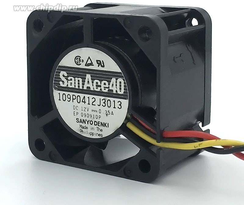 doc014634341 8005733155 109P0412J3013, Fan Tubeaxial 12VDC Square - 40mm L x 40mm H Ball 16.2 CFM (0.454m³/min) 3 Wire Leads Hirschmann — изображение 1