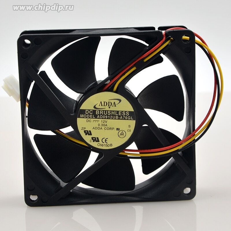 doc014745072 8007682195 Вентилятор ADDA DC Brushless model AD0912UB-A76GL DC 12V 0.30A 3pin 92x25 Hirschmann — изображение 1