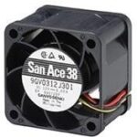 8006025796 9GV0412J301, Fan Tubeaxial 12VDC Square - 40mm L x 40mm H Ball 24.0 CFM (0.672m³/min) 3 Wire Leads Hirschmann — изображение 3