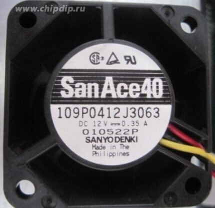 8007079221 Вентилятор Sanyo Denki SanAce40 109P0412J3063 (109P0412J3123) 40x28мм 12V 4.9W 0.35A OEM Hirschmann