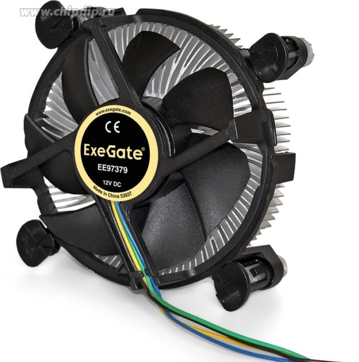 8009611569 EX283280RUS, Кулер ExeGate EE97379 (Al, LGA775/1150/1151/ 1155/1156/1200, TDP 65W, Fan 92mm, 2400RPM, Hydro bearing, 4pin, 23db, 175г, на за Hirschmann — изображение 3