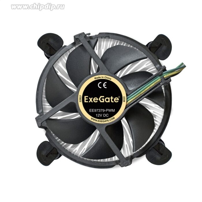 8009611568 EX283279RUS, Кулер ExeGate EE97379-PWM (Al, LGA775/1150/1151/ 1155/1156/1200, TDP 65W, Fan 92mm, PWM 1200-2600RPM, Hydro bearing, 4pin, 11-2 Hirschmann — изображение 4