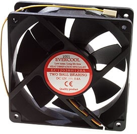 8007977718 EC12038H12BA, вентилятор 120х120х38 мм 12В, 2600 об/мин, подшипник качения, 3PIN + крепеж Hirschmann