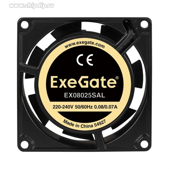 8009510054 EX288996RUS, Вентилятор 220В AC ExeGate EX08025SAL (80x80x25 мм, Sleeve bearing (подшипник скольжения), подводящий провод 30 см, 2500RPM, 31 Hirschmann — изображение 2