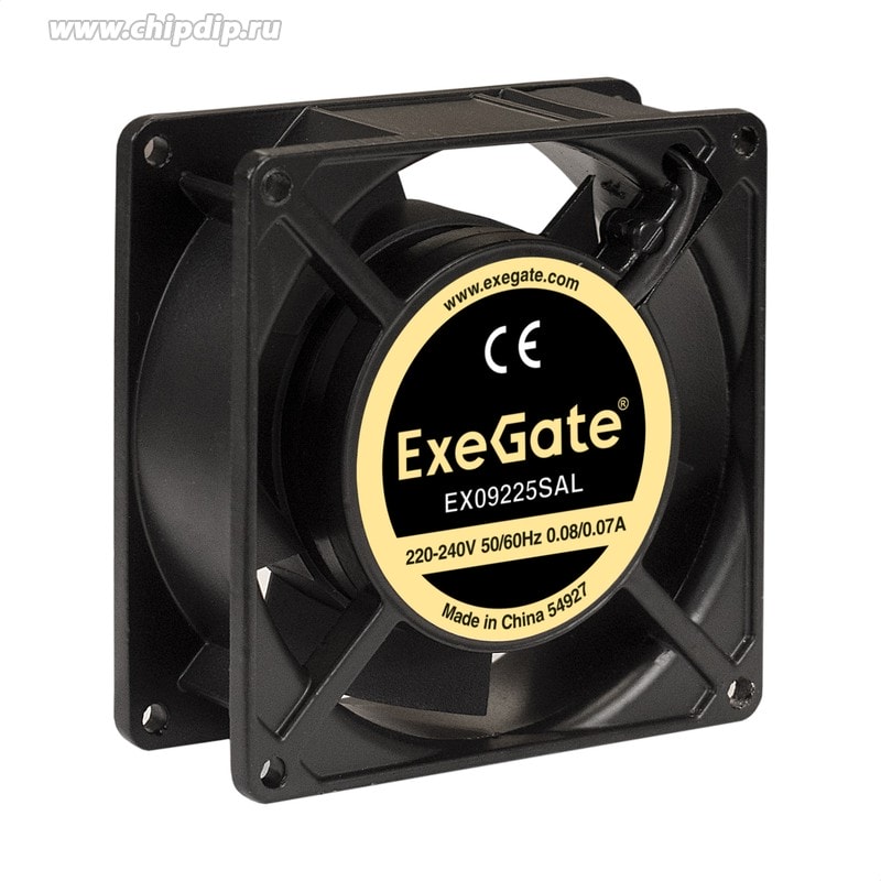 doc015341846 8009510063 EX289005RUS, Вентилятор 220В AC ExeGate EX09225SAL (92x92x25 мм, Sleeve bearing (подшипник скольжения), подводящий провод 30 см, 2500RPM, 30 Hirschmann — изображение 1