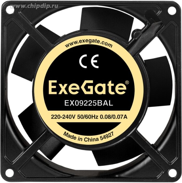 9000945790 EX09225BAL, Вентилятор 220В ExeGate, 92x92x25 мм, двойной шарикоподш, провод 30см, 2600RPM, 35dBA Hirschmann — изображение 2