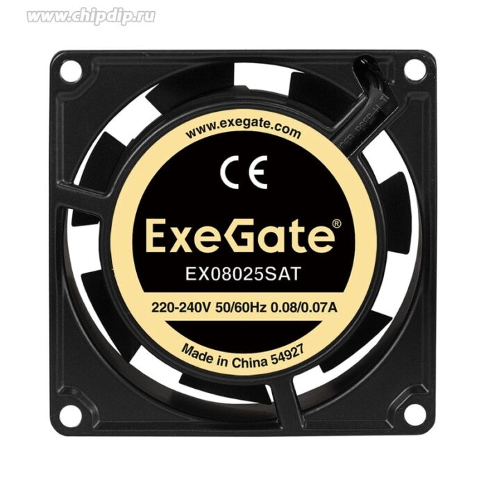 9000943181 EX08025SAT, Вентилятор 220B ExeGate, 80x80x25 мм, подшипник скольжения, клеммы, 2500RPM, 31dBA Hirschmann — изображение 2