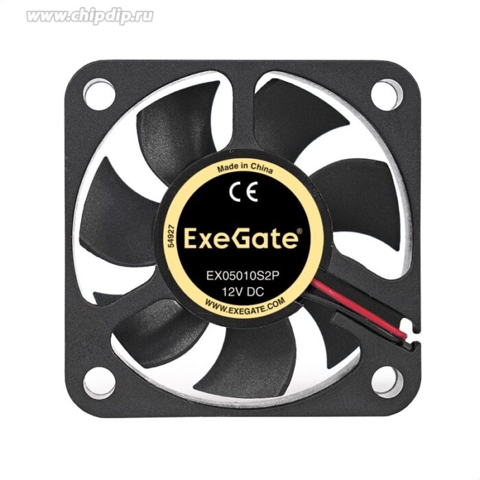 8009509990 EX283365RUS, Вентилятор 12В DC ExeGate EX05010S2P (50x50x10 мм, Sleeve bearing (подшипник скольжения), 2pin, 5000RPM, 27dBA) Hirschmann — изображение 2