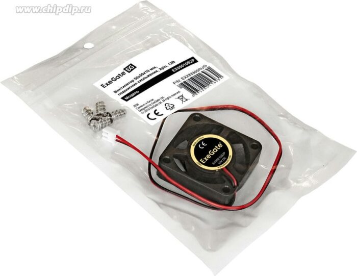 8009509990 EX283365RUS, Вентилятор 12В DC ExeGate EX05010S2P (50x50x10 мм, Sleeve bearing (подшипник скольжения), 2pin, 5000RPM, 27dBA) Hirschmann — изображение 8