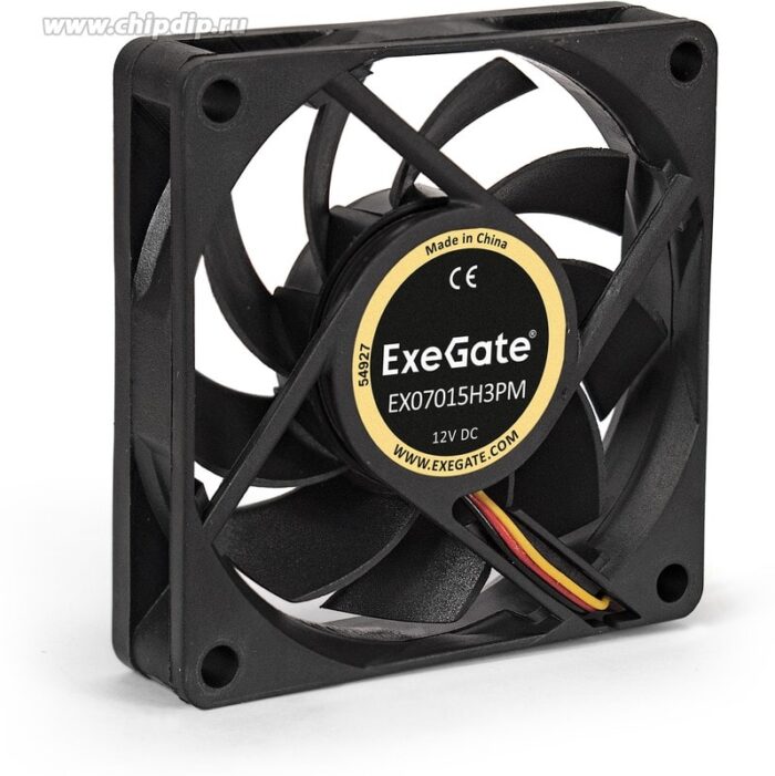 9000947126 EX07015H3PM, Вентилятор 12В, 70x70x15 мм, гидродинамический, 3pin+Molex, 3000RPM, 26dBA Hirschmann — изображение 3