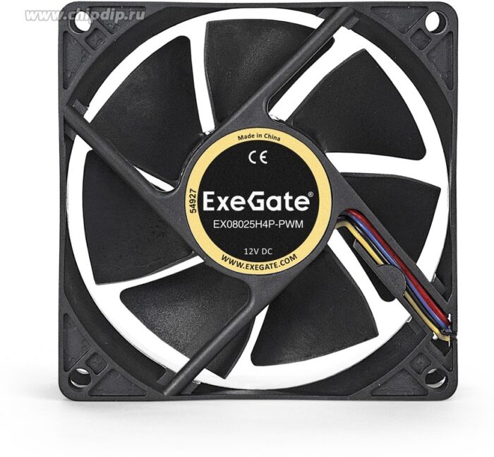 8009510002 EX283379RUS, Вентилятор 12В DC ExeGate EX08025H4P-PWM (80x80x25 мм, Hydraulic bearing (гидродинамический), 4pin, PWM, 0-2300 RPM, 0-23dBA) Hirschmann — изображение 2