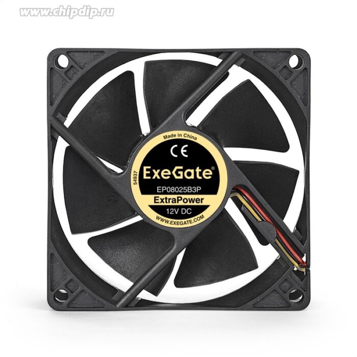 9000953156 EP08025B3P, Вентилятор 12В ExtraPower, 80x80x25 мм, двойной шарикоподшипник, 3pin, 2900RPM, 29dBA Hirschmann — изображение 3