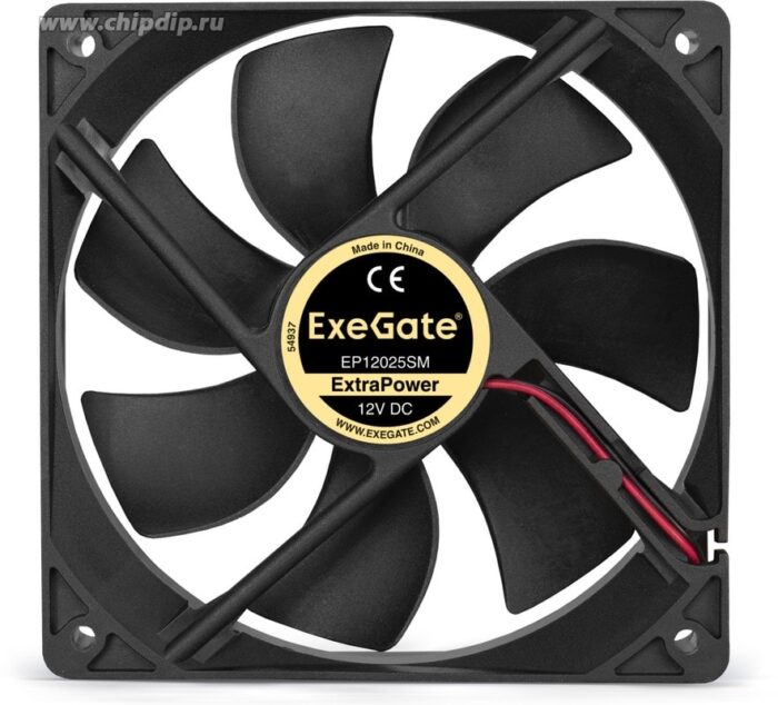 8009510017 EX283395RUS, Вентилятор 12В DC ExeGate ExtraPower EP12025SM (120x120x25 мм, Sleeve bearing (подшипник скольжения), Molex, 1800RPM, 28dBA) Hirschmann — изображение 2