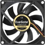 9000948079 ES08015S3P, Вентилятор 12В ExtraSilent, 80x80x15 мм, подшипник скольжения, 3pin, 1600RPM, 23dBA Hirschmann — изображение 3