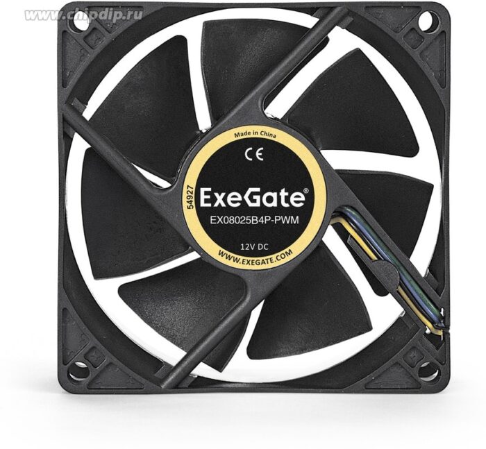 8009510001 EX283378RUS, Вентилятор 12В DC ExeGate EX08025B4P-PWM (80x80x25 мм, 2-Ball (двойной шарикоподшипник), 4pin, PWM, 0-2300 RPM, 0-23dBA) Hirschmann — изображение 4