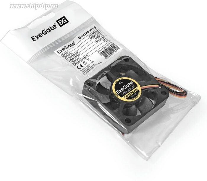 9001300106 EP05010S3P, Вентилятор 12В DC ExtraPower, 50x50x10 мм, Sleeve bearing, 3pin, 6500RPM, 36dBA Hirschmann — изображение 7