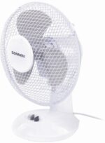 8010453870 Вентилятор настольный SONNEN FT23-B6, d=23 см, 25 Вт, на подставке, 2 скоростных режима, белый/серый, 451038 () Hirschmann
