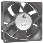 8005741869 AFB1224SHE, Fan Tubeaxial 24VDC Square - 120mm L x 120mm H Ball 151.9 CFM (4.25m³/min) 2 Wire Leads Hirschmann