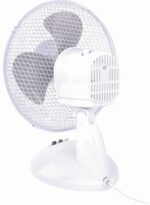 8010453870 Вентилятор настольный SONNEN FT23-B6, d=23 см, 25 Вт, на подставке, 2 скоростных режима, белый/серый, 451038 () Hirschmann — изображение 9