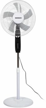 8011121585 Вентилятор напольный, 3 режима, пульт ДУ, SONNEN TF-45W-40-520, d=40 см, 45 Вт, белый, 454788, FS-40-520 Hirschmann