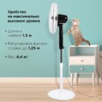 8011122025 Вентилятор напольный, 3 режима, пульт ДУ, SONNEN TF-45W-40-520, d=40 см, 45 Вт, белый, 454788, FS-40-520 () Hirschmann — изображение 6