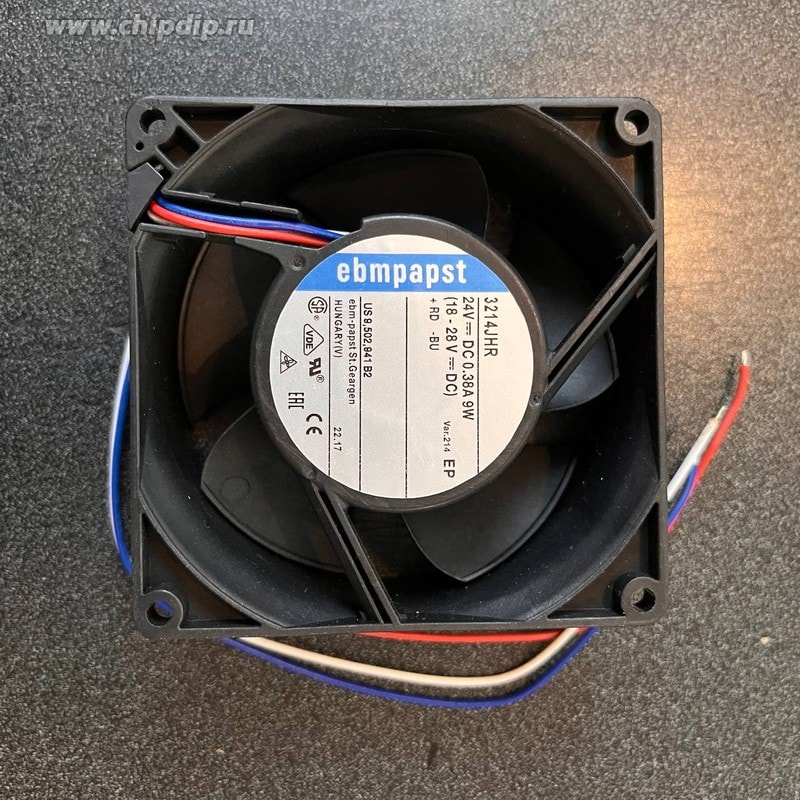 doc019033718 9001081873 3214JHR, Вентилятор 92x38 24V DC 0,38A 9W 3pin Hirschmann — изображение 1