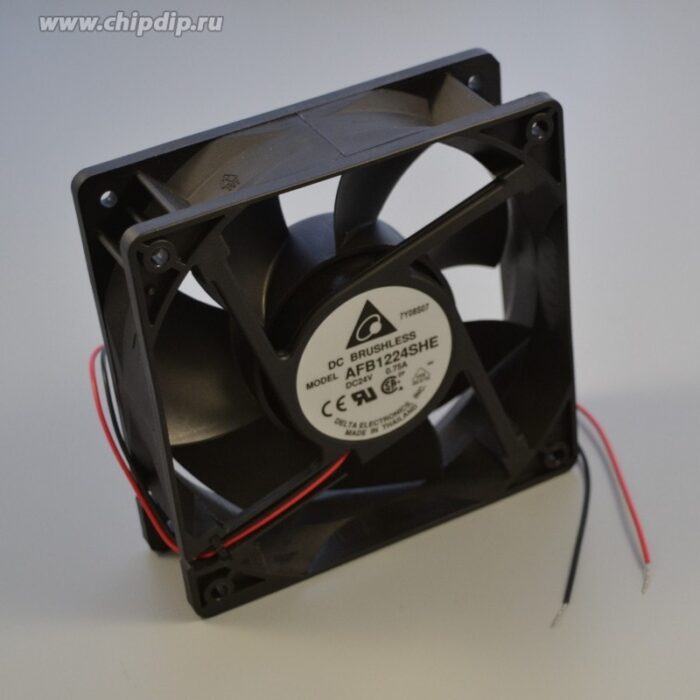 8005741869 AFB1224SHE, Fan Tubeaxial 24VDC Square - 120mm L x 120mm H Ball 151.9 CFM (4.25m³/min) 2 Wire Leads Hirschmann — изображение 3