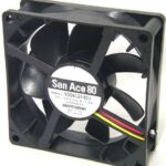 8033966255 9S0812H4011, Fan Tubeaxial 12VDC Square - 80mm L x 80mm H Ball 39.5 CFM (1.11m³/min) 3 Wire Leads Hirschmann