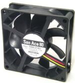 8033966255 9S0812H4011, Fan Tubeaxial 12VDC Square - 80mm L x 80mm H Ball 39.5 CFM (1.11m³/min) 3 Wire Leads Hirschmann