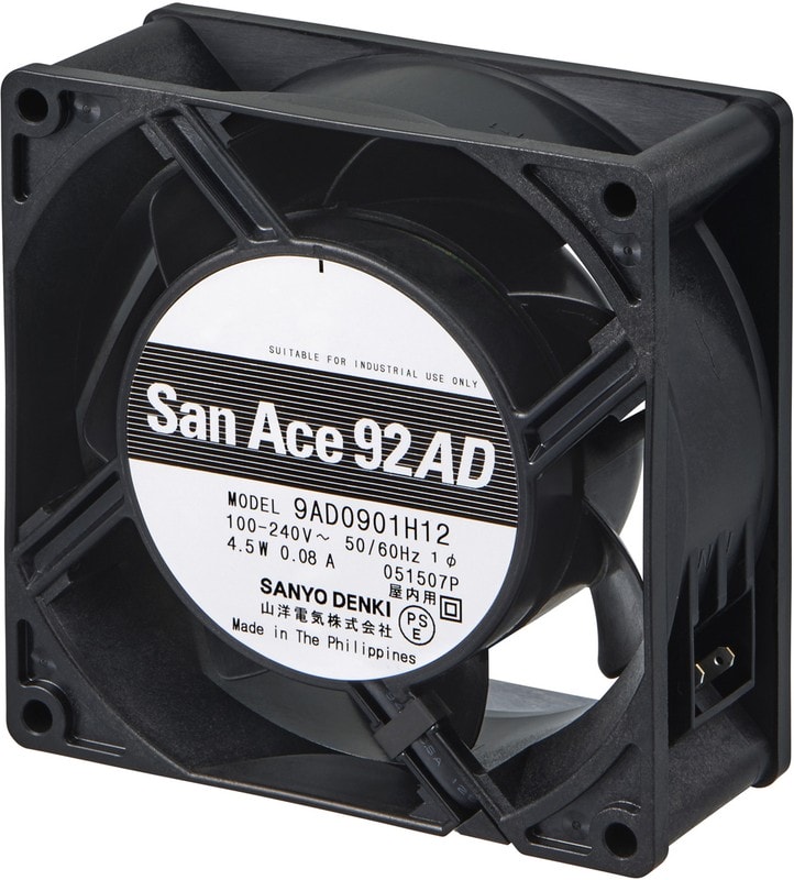 doc021118198 8002725656 9AD0901M121, San Ace 9AD Series Axial Fan, 100 → 240 V ac, AC Operation, 70.8m³/h, 3W, 60mA Max, 92 x 92 x 38mm Hirschmann — изображение 1